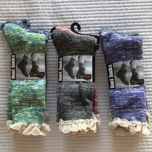 Pk of 6 boot socks with ruffles